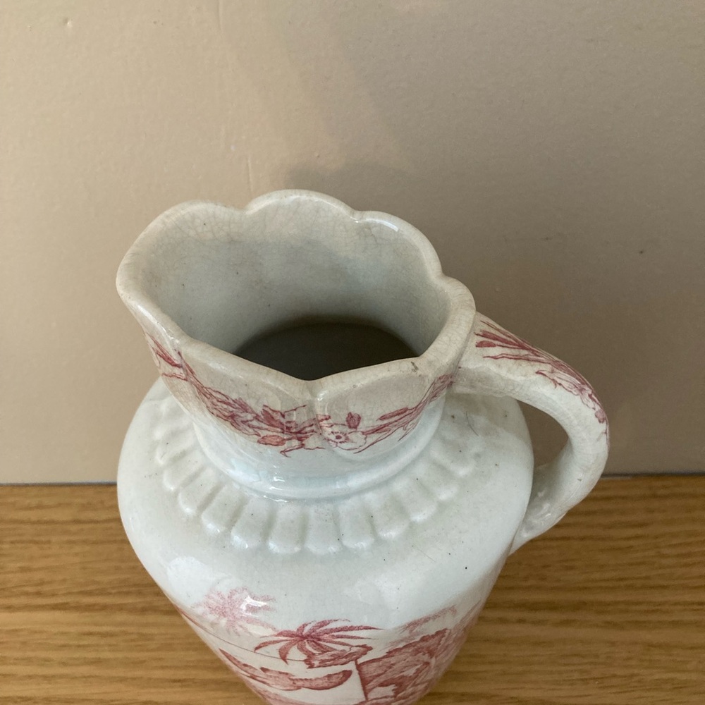 English transferware pitcher "Essex" pattern by Emery, mid-1800s. - Picture 2 of 5